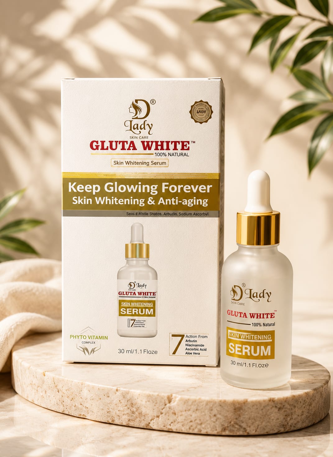 Lady Skin Care Gluta White Skin Whitening & Anti-Aging Serum – 30ml